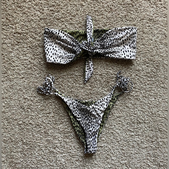 Reversible Animal Print Bandeau Bikini - Picture 2 of 5